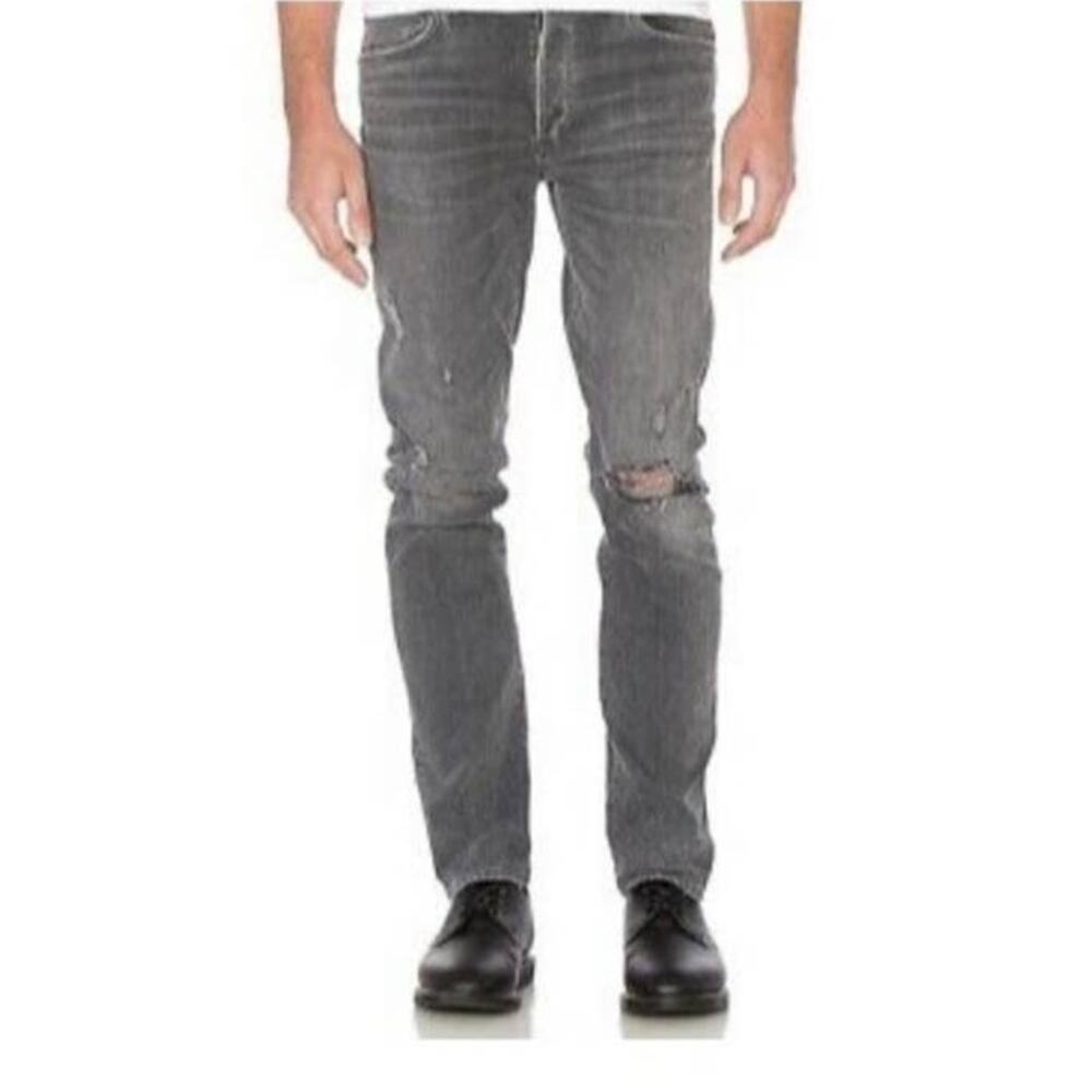 New Agolde LA Premium Bowery Men Gray Super Skinny Distressed Jeans Size 29